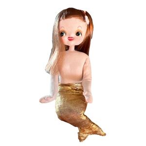 Golden Mermaid Doll with Flowing Hair
